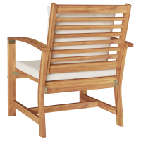 Produktbild för Stol 2 Stycke Brun och Kräm 65 x 60 x 76,5 cm Massivt teakträ