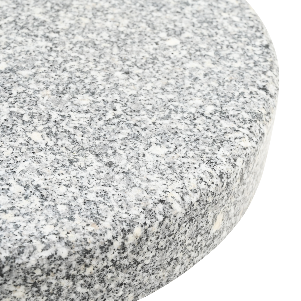 Produktbild för Parasollfot 29,8kg Grå Granit och Rostfritt Stål Rund