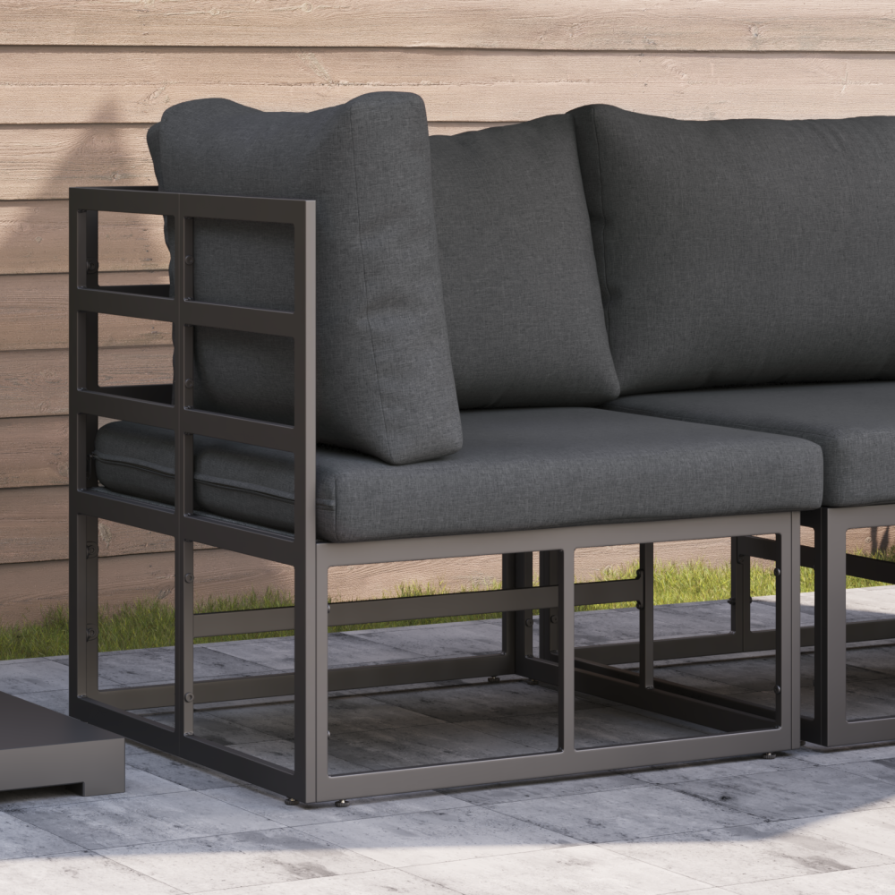 Produktbild för Utomhus Möbler Svart och Anthracit 71,5 x 71,5 x 71 cm Metall
