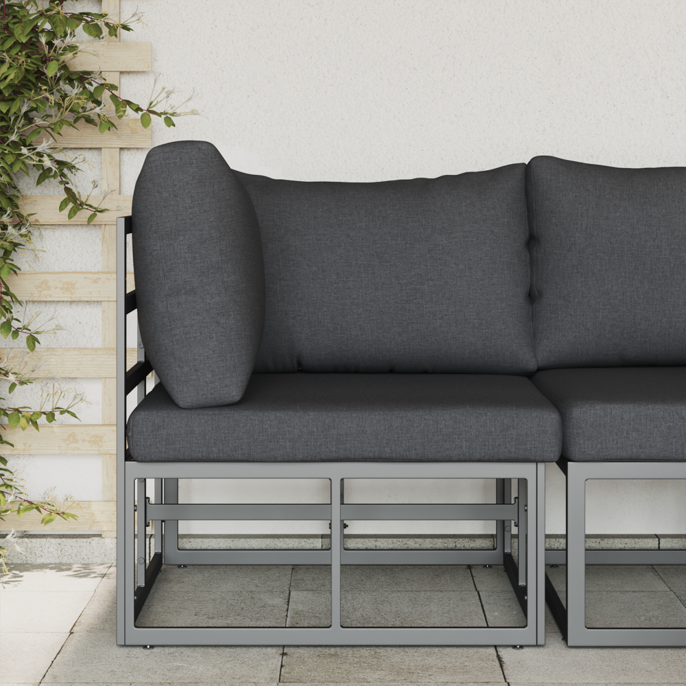 Produktbild för Utomhus Möbler Svart och Anthracit 71,5 x 71,5 x 71 cm Metall