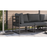 Produktbild för Utomhus Möbler Svart och Anthracit 71,5 x 71,5 x 71 cm Metall
