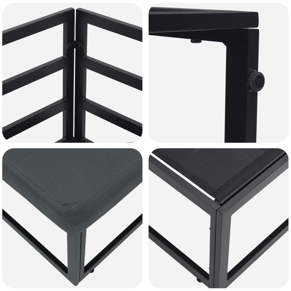 Produktbild för Utomhus Möbler Svart och Anthracit 71,5 x 71,5 x 71 cm Metall