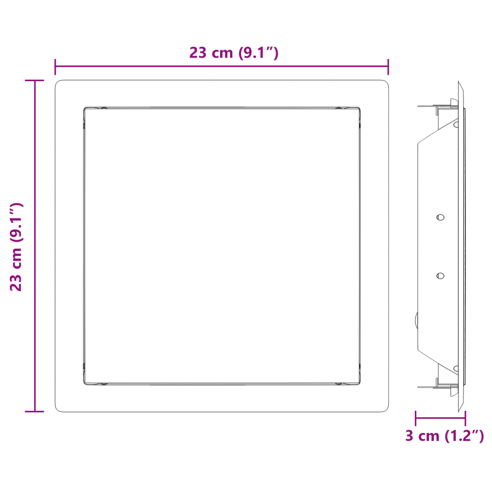 Produktbild för Åtkomstpanel 2 pcs Vit 23 x 23 x 3 cm Stål
