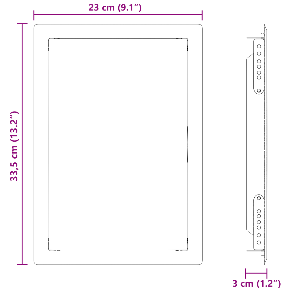 Produktbild för Åtkomstpanel Vit 33,5 x 23 x 3 cm Stål