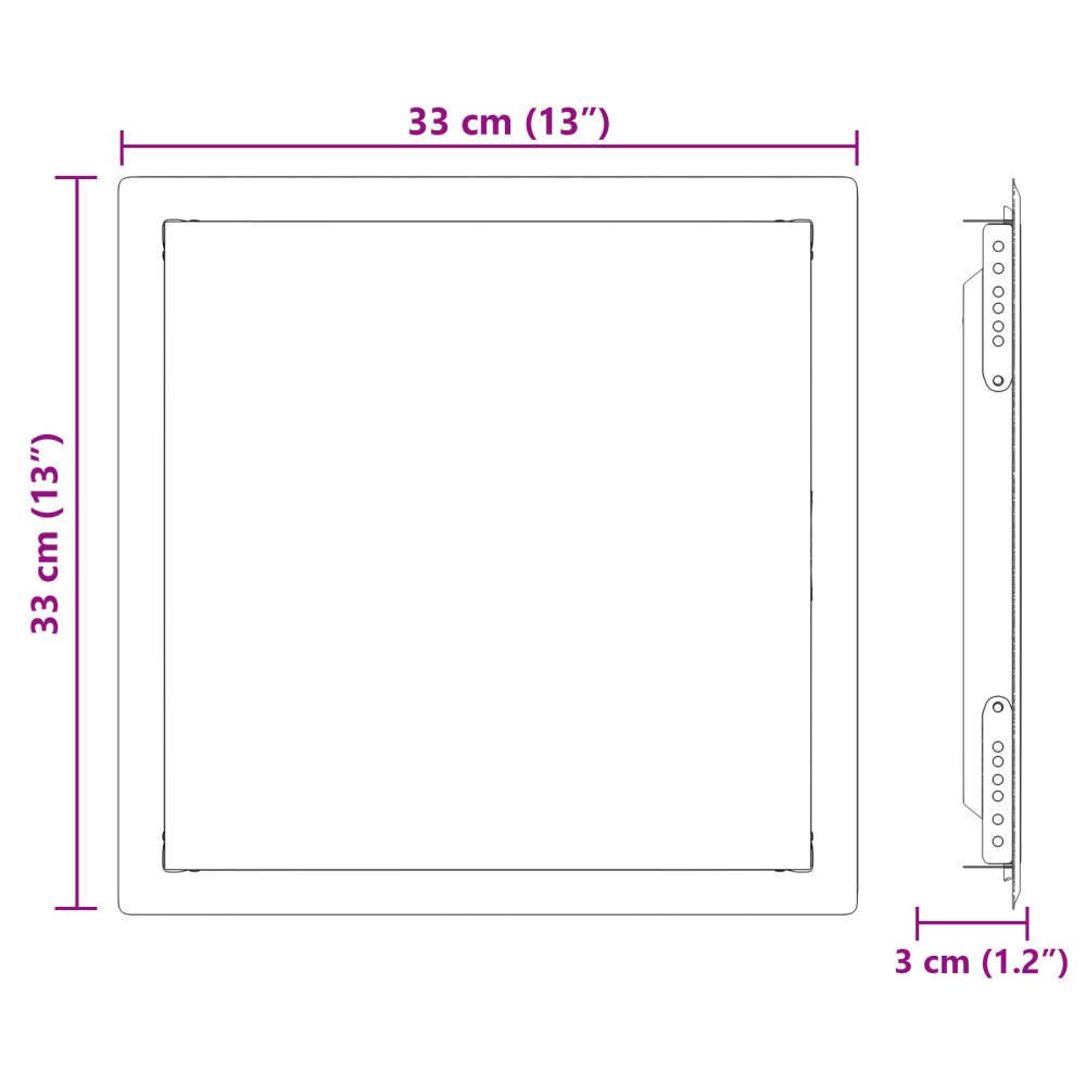 Produktbild för Åtkomstpanel Vit 33 x 33 x 3 cm Stål