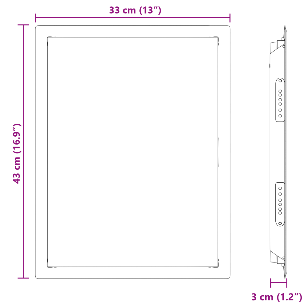 Produktbild för Åtkomstpanel Vit 43 x 33 x 3 cm Stål