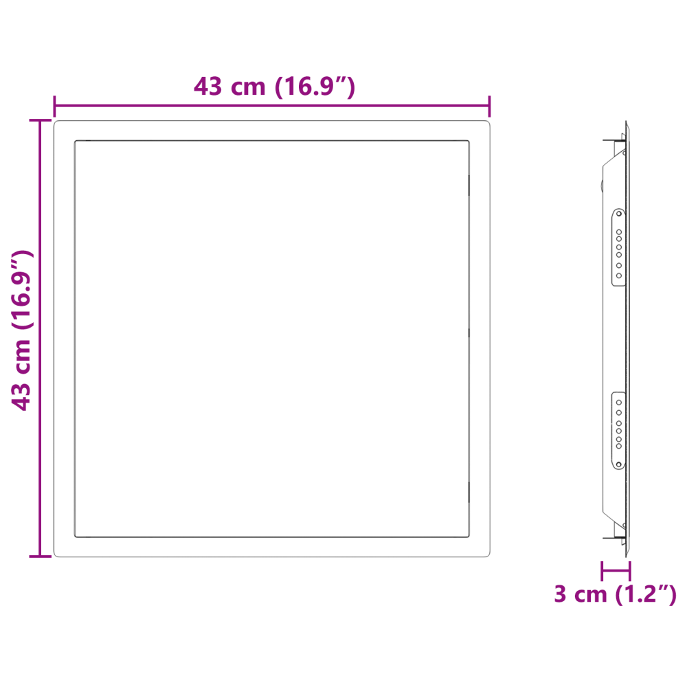 Produktbild för Åtkomstpanel Vit 43 x 43 x 3 cm Stål