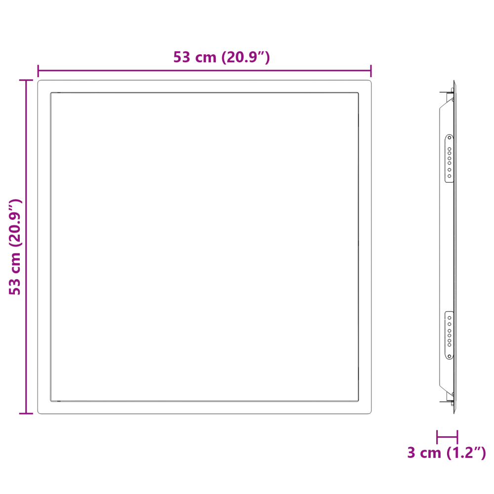 Produktbild för Åtkomstpanel Vit 53 x 53 x 3 cm Stål