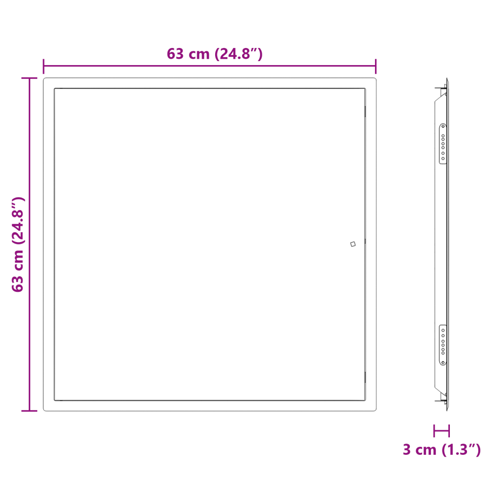 Produktbild för Åtkomstpanel Vit 63 x 63 x 3 cm Stål