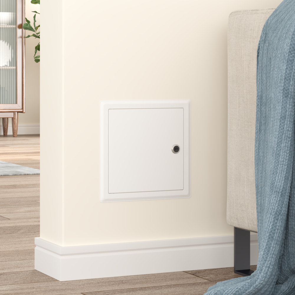 Produktbild för Åtkomstpanel 2 pcs Vit 23 x 23 x 3 cm Stål