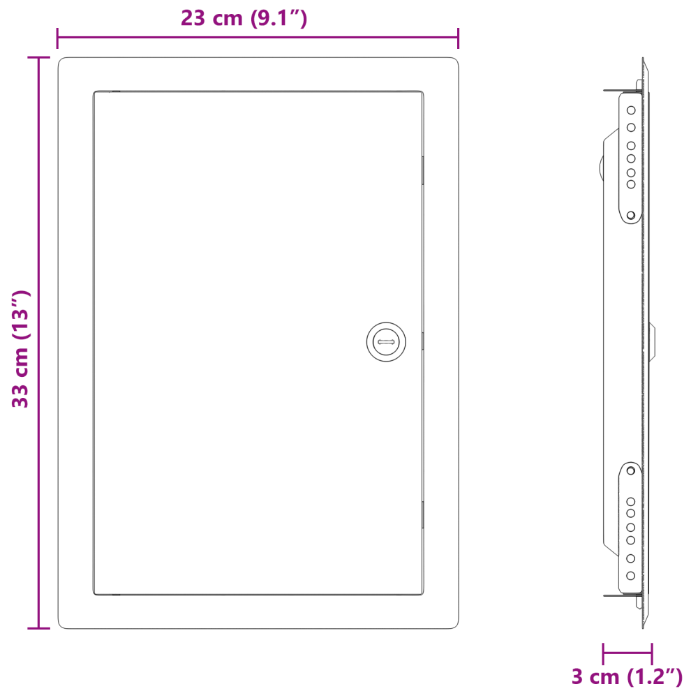 Produktbild för Åtkomstpanel Vit 33 x 23 x 3 cm Stål