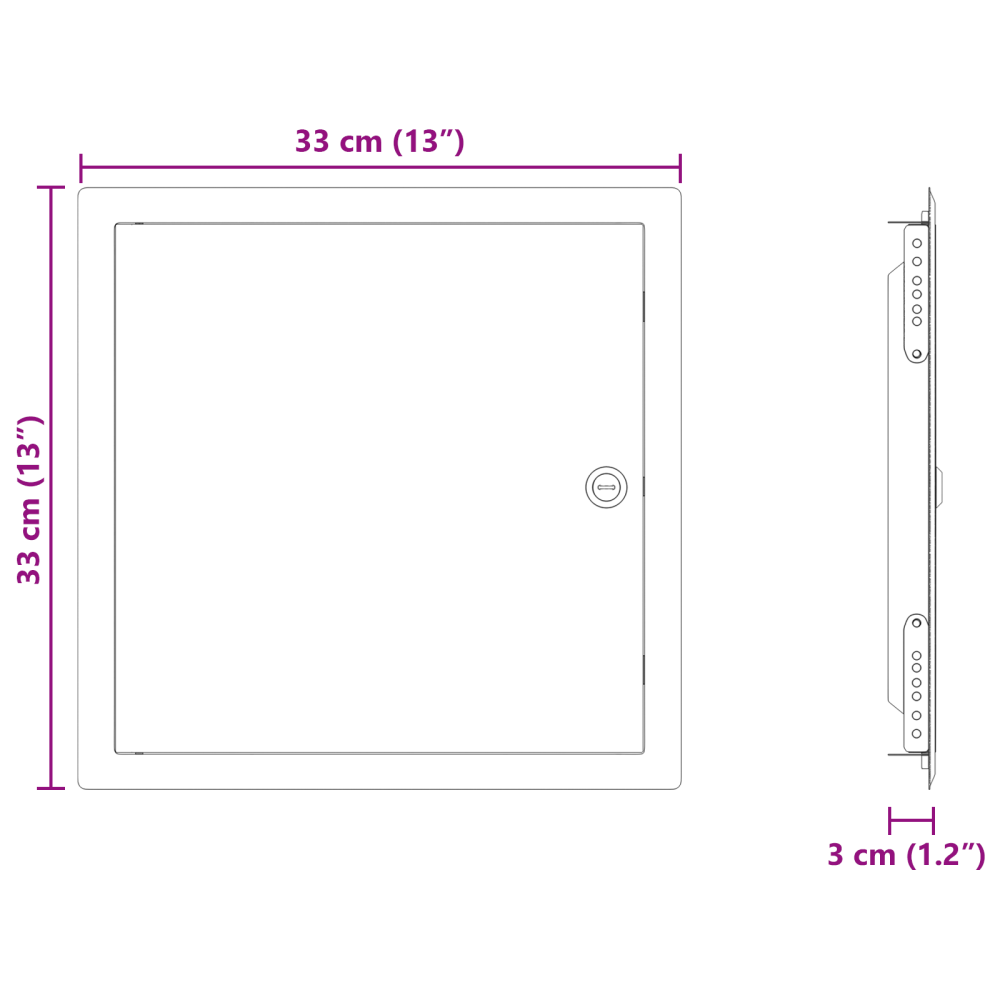 Produktbild för Åtkomstpanel Vit 33 x 33 x 3 cm Stål