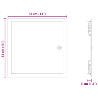 Produktbild för Åtkomstpanel Vit 33 x 33 x 3 cm Stål