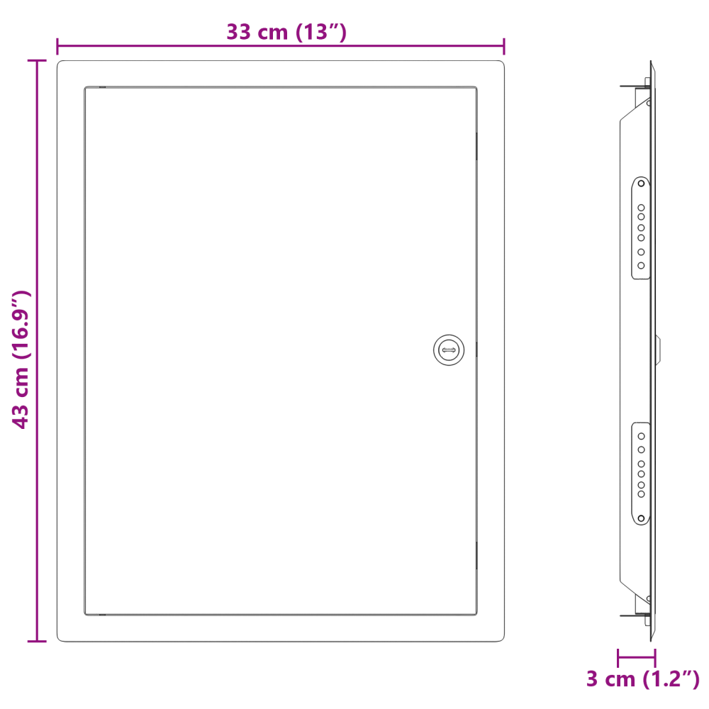 Produktbild för Åtkomstpanel Vit 43 x 33 x 3 cm Stål