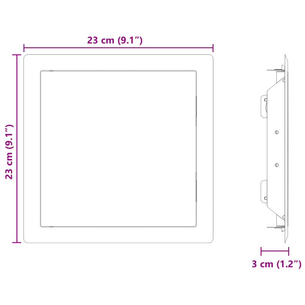 Produktbild för Åtkomstpanel 2 pcs Vit 23 x 23 x 3 cm Stål