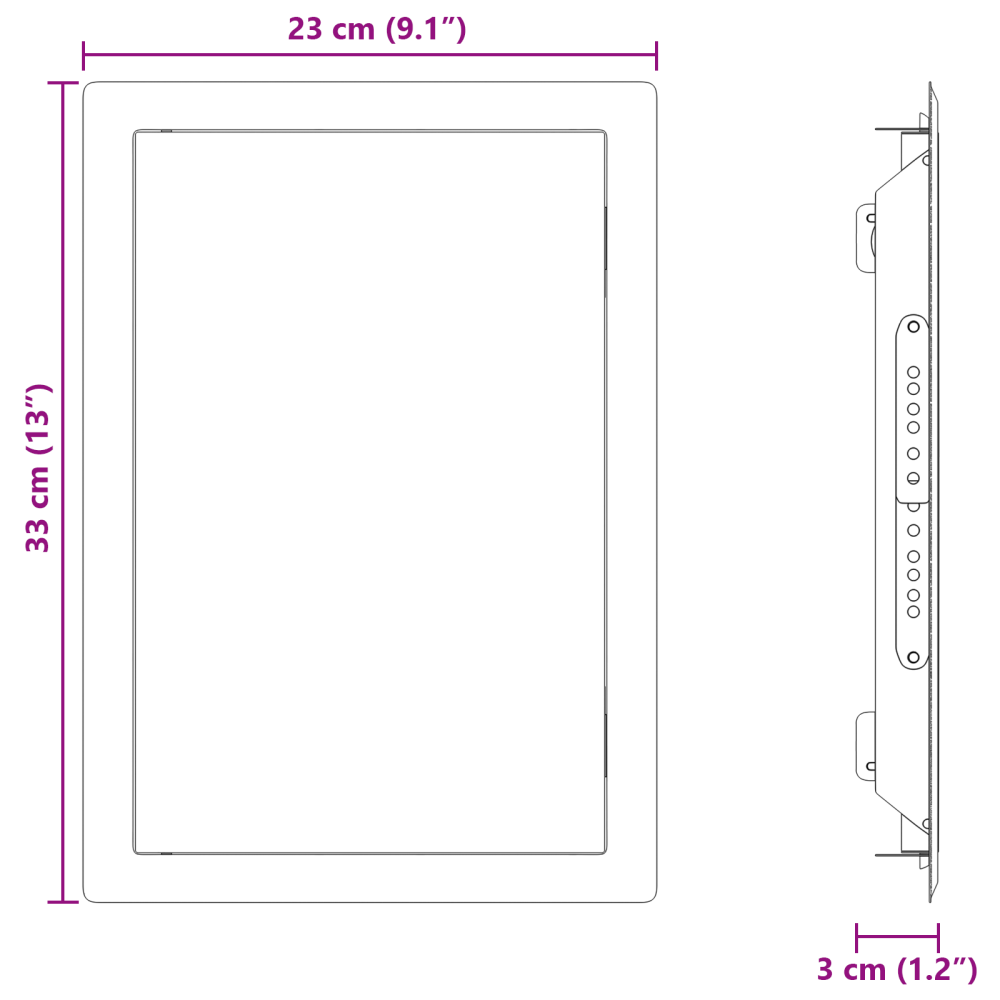 Produktbild för Åtkomstpanel Vit 33 x 23 x 3 cm Stål