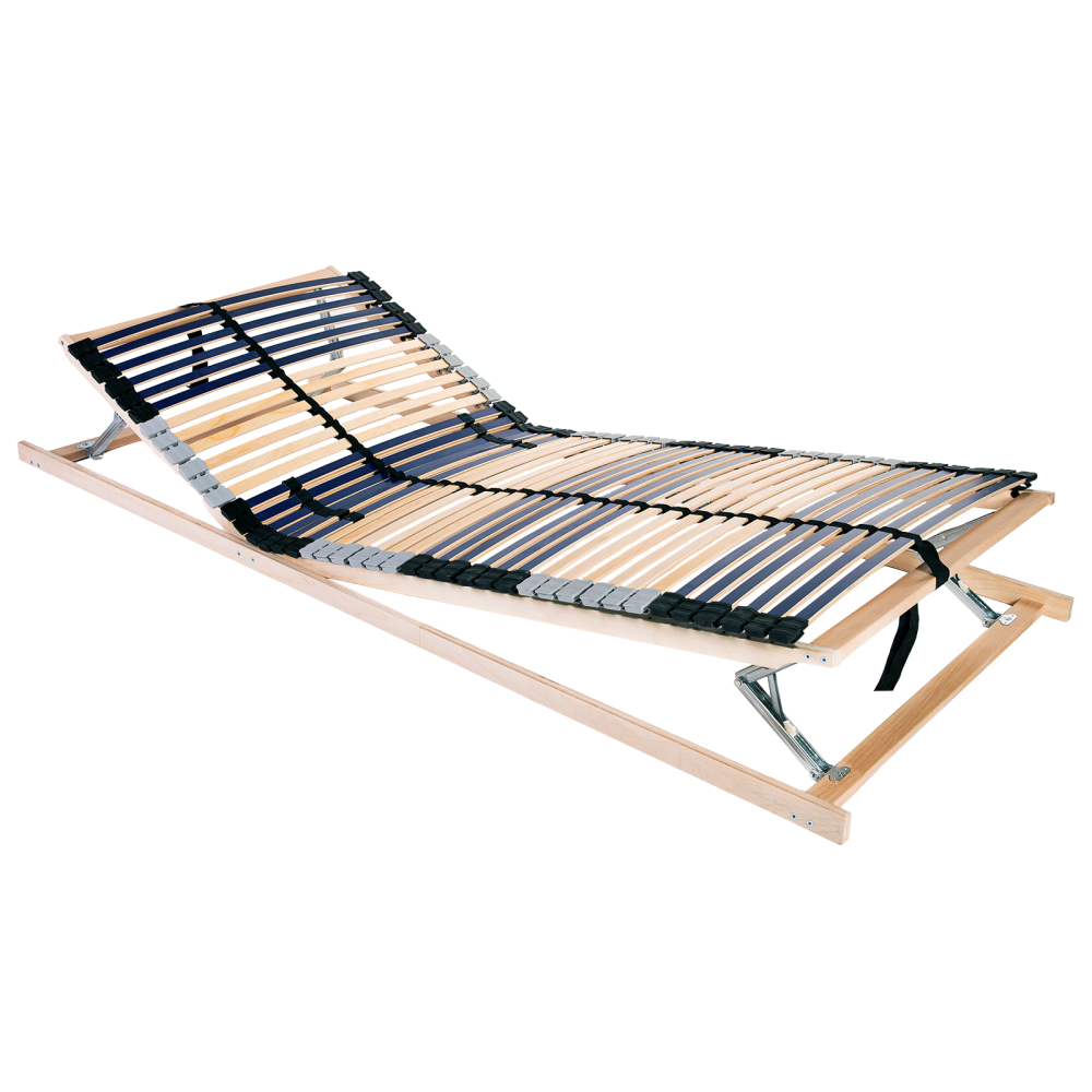 Produktbild för Ribbad sängbotten Brun 80 x 190 cm Massivt bokträ