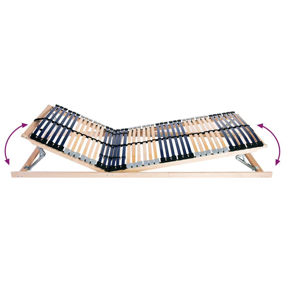 Produktbild för Ribbad sängbotten Brun 80 x 190 cm Massivt bokträ