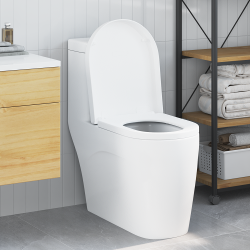 vidaXL Toalettstol Justerbar Vit 48 x 36,5 x 4,5 cm Polypropylen