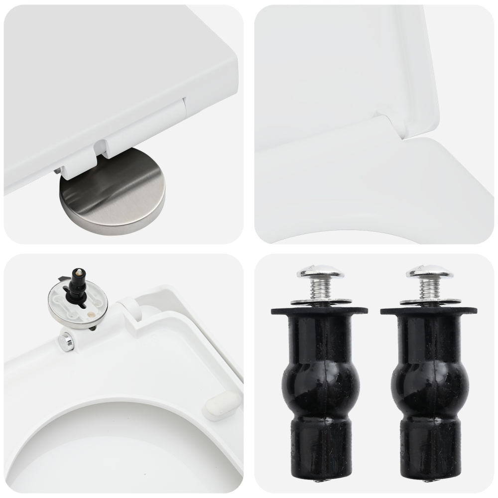 Produktbild för Toalettstol Justerbar Vit 48 x 36,5 x 4,5 cm Polypropylen