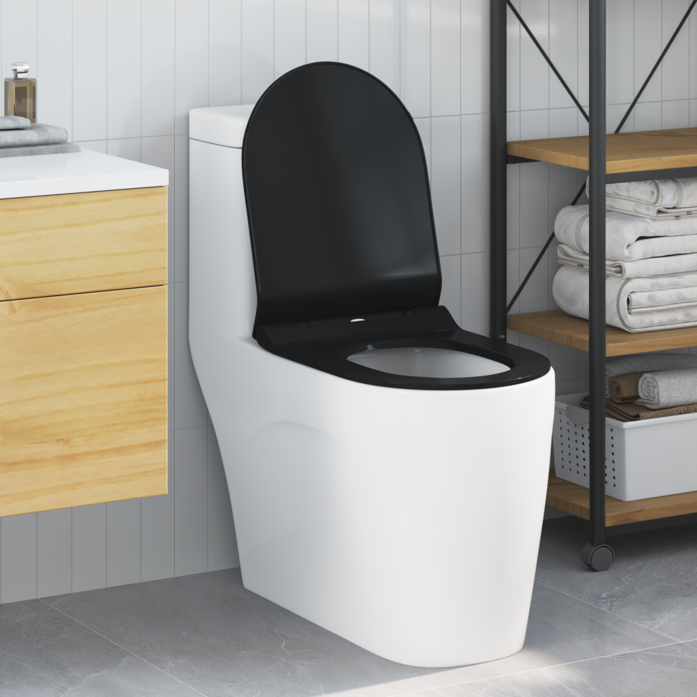 Produktbild för Toalettstol Justerbar Svart 50 x 36,5 x 5 cm Polypropylen