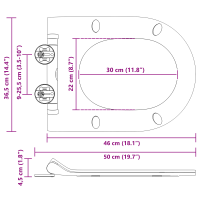 Produktbild för Toalettstol Justerbar Svart 50 x 36,5 x 5 cm Polypropylen