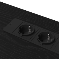 Produktbild för Skrivbord med hylla Svart Ek 100 x 50 x 86,5 cm Konstruerat trä