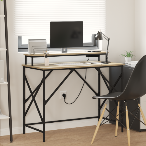 vidaXL Skrivbord Sonoma-ek 100 x 50 x 86,5 cm Konstruerat trä