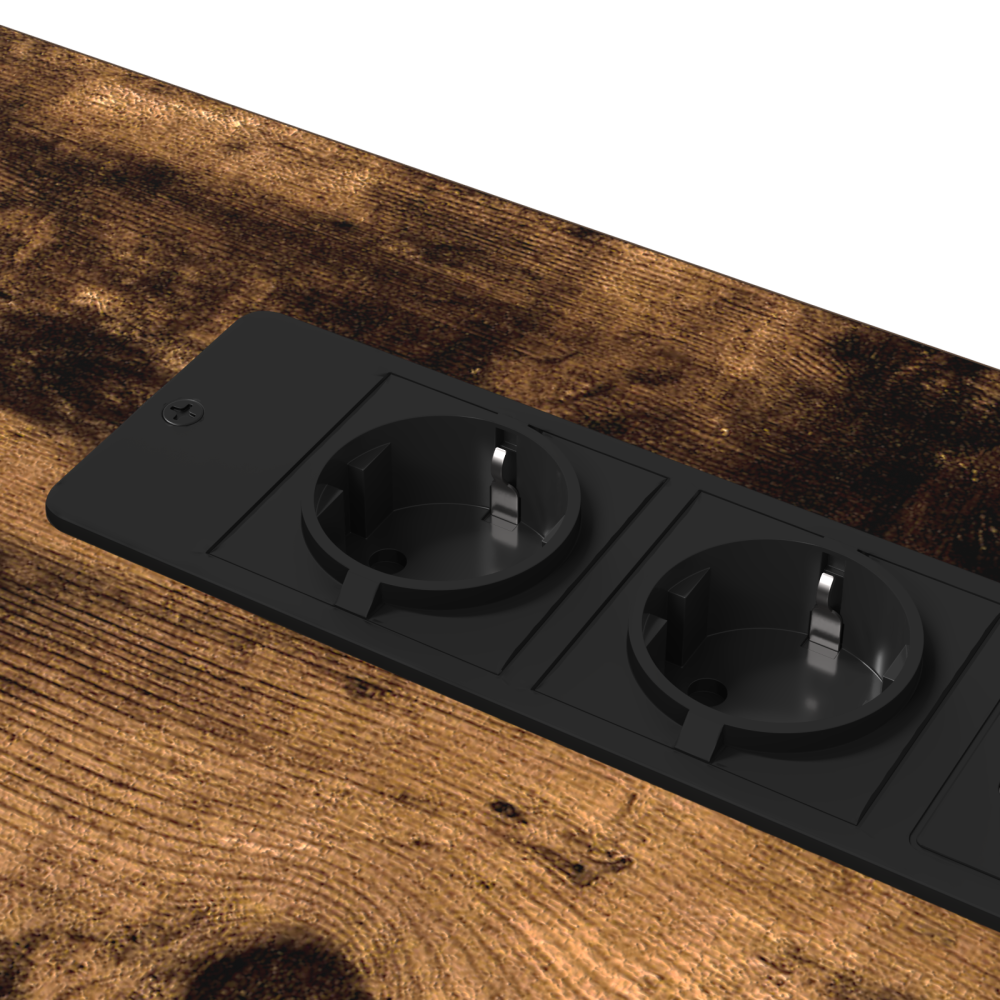 Produktbild för Skrivbord med hylla Rökt ek 100 x 50 x 86,5 cm Konstruerat trä