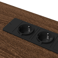 Produktbild för Skrivbord med hylla Brun Ek 100 x 50 x 86,5 cm Konstruerat trä