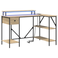 Produktbild för Skrivbord med låda Sonoma-ek 120 x 79 x 86,5 cm Konstruerat trä