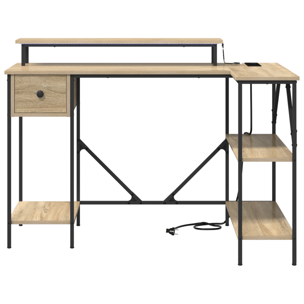 Produktbild för Skrivbord med låda Sonoma-ek 120 x 79 x 86,5 cm Konstruerat trä