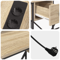 Produktbild för Skrivbord med låda Sonoma-ek 120 x 79 x 86,5 cm Konstruerat trä