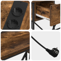 Produktbild för Skrivbord med låda Rökt ek 120 x 79 x 86,5 cm Konstruerat trä