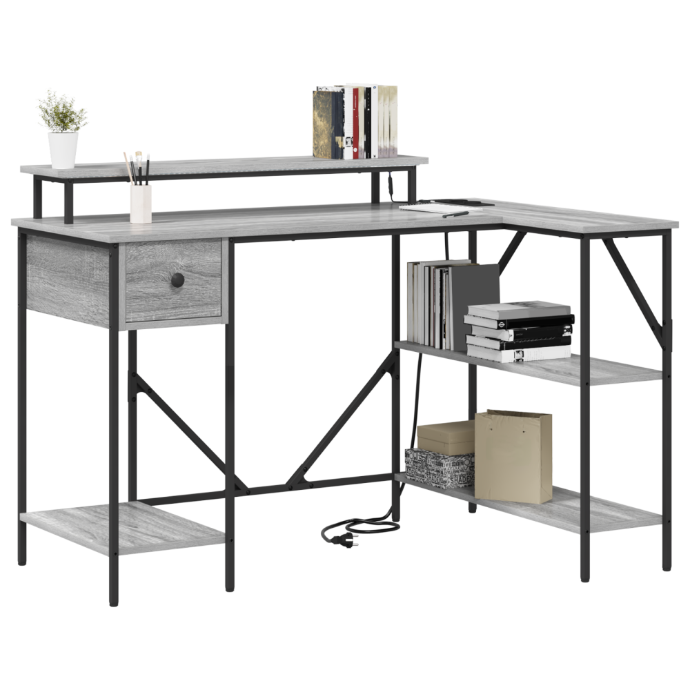 Produktbild för Skrivbord Grå Sonoma 120 x 79 x 86,5 cm Konstruerat trä
