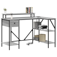 Produktbild för Skrivbord Grå Sonoma 120 x 79 x 86,5 cm Konstruerat trä