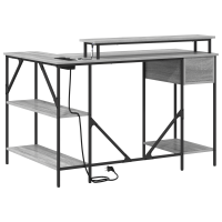 Produktbild för Skrivbord Grå Sonoma 120 x 79 x 86,5 cm Konstruerat trä