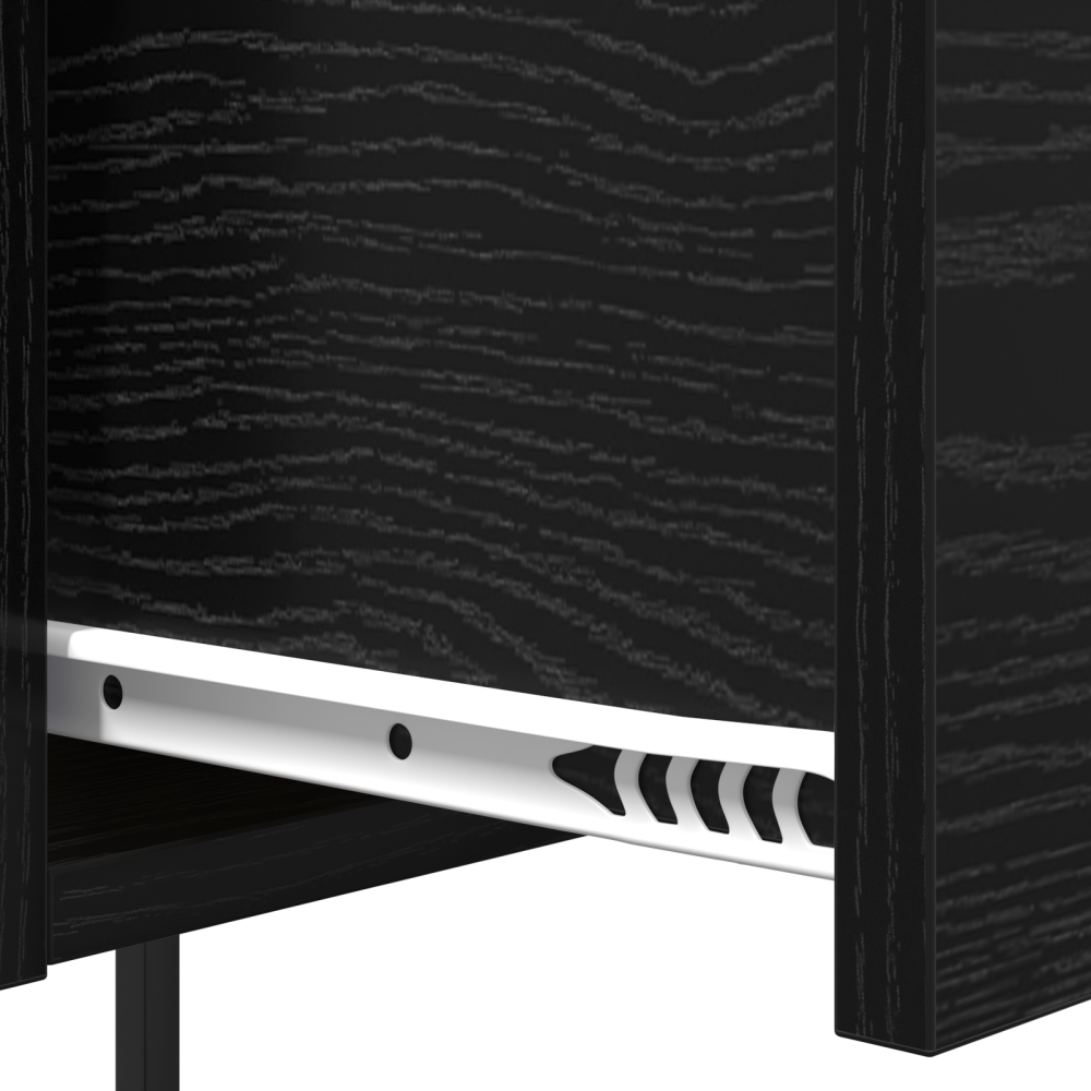 Produktbild för Nattduksbord 2 pcs Svart Ek 42 x 41 x 56 cm Konstruerat trä