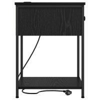 Produktbild för Nattduksbord 2 pcs Svart Ek 42 x 41 x 56 cm Konstruerat trä