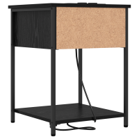Produktbild för Nattduksbord 2 pcs Svart Ek 42 x 41 x 56 cm Konstruerat trä