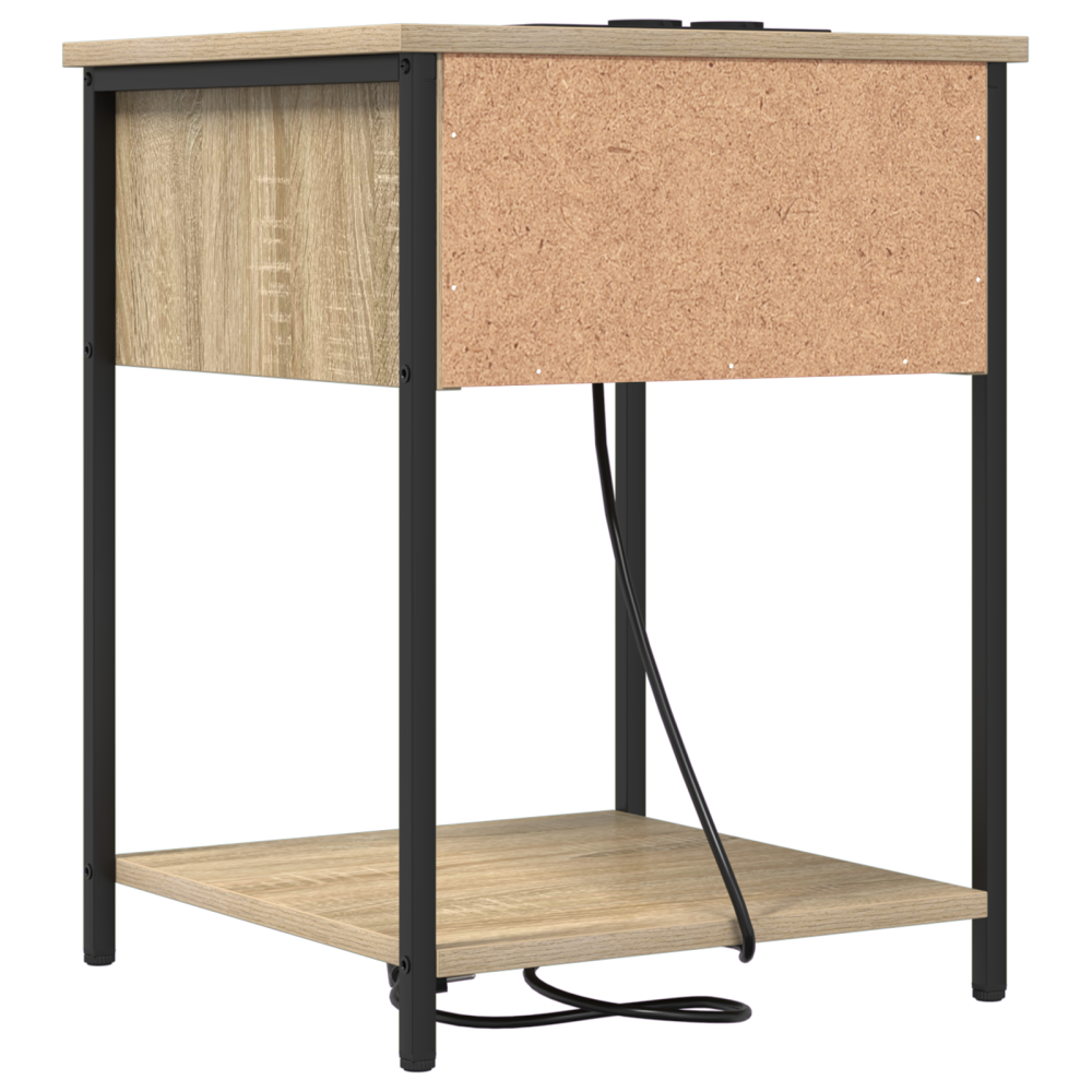 Produktbild för Nattduksbord med låda Sonoma-ek 42 x 41 x 56 cm Konstruerat trä