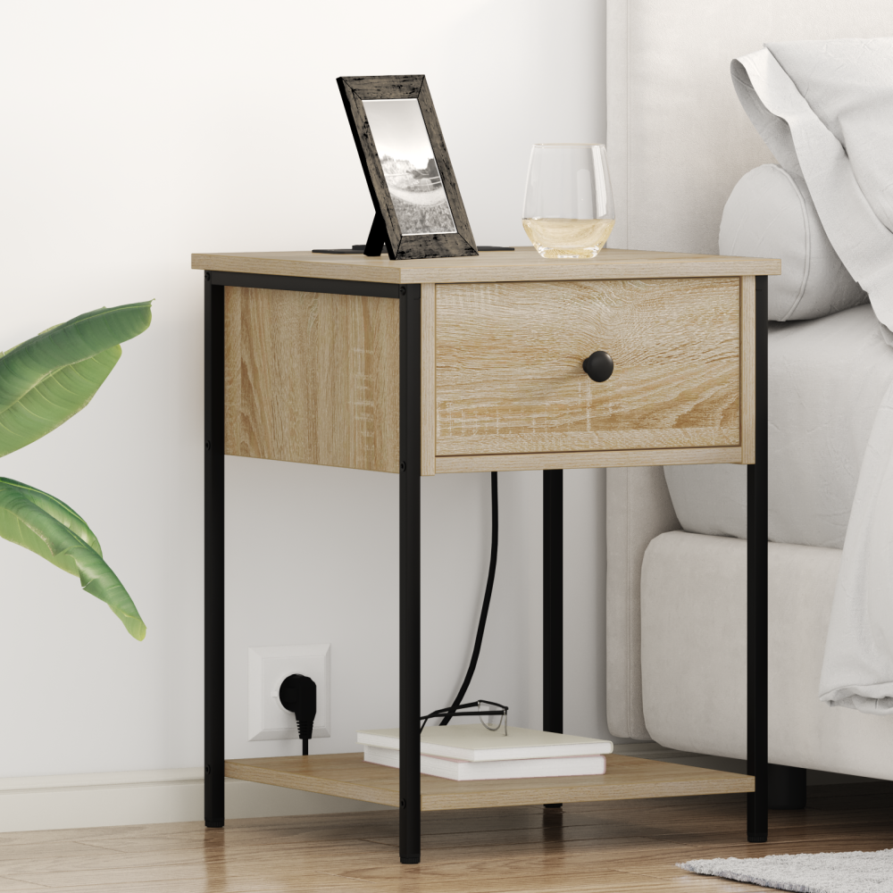 Produktbild för Nattduksbord 2 pcs Sonoma-ek 42 x 41 x 56 cm Konstruerat trä