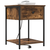 Produktbild för Nattduksbord 2 pcs Rökt ek 42 x 41 x 56 cm Konstruerat trä