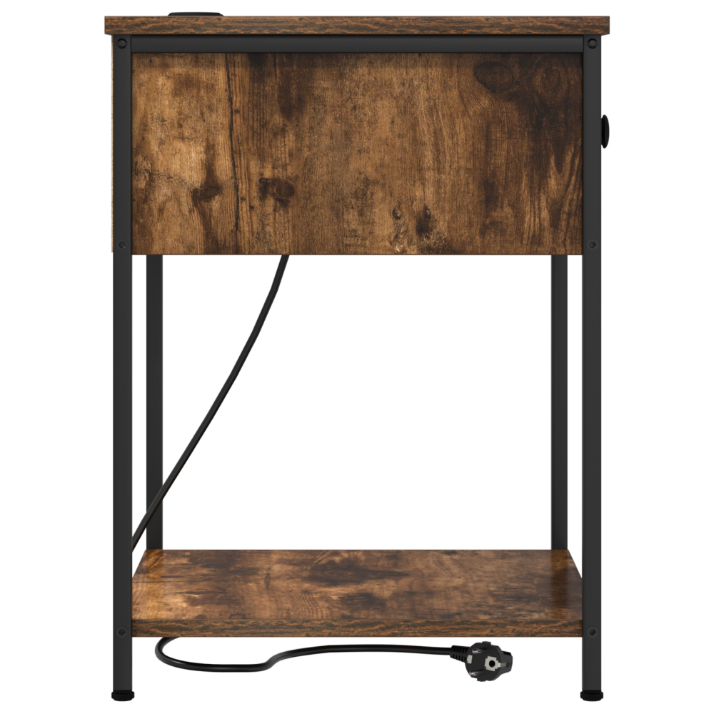 Produktbild för Nattduksbord 2 pcs Rökt ek 42 x 41 x 56 cm Konstruerat trä