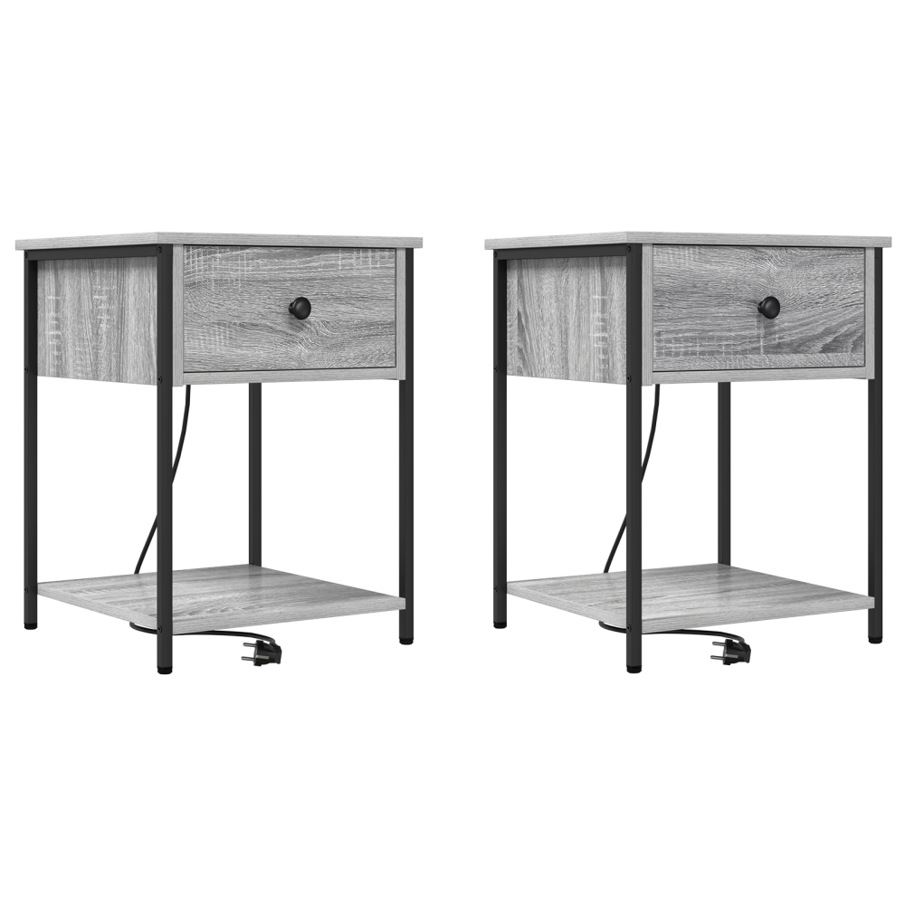 Produktbild för Nattduksbord 2 pcs Grå Sonoma 42 x 41 x 56 cm Konstruerat trä