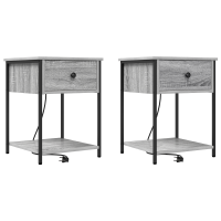Produktbild för Nattduksbord 2 pcs Grå Sonoma 42 x 41 x 56 cm Konstruerat trä