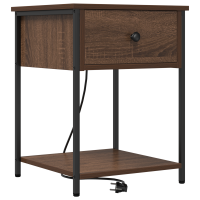 Produktbild för Nattduksbord 2 pcs Brun Ek 42 x 41 x 56 cm Konstruerat trä