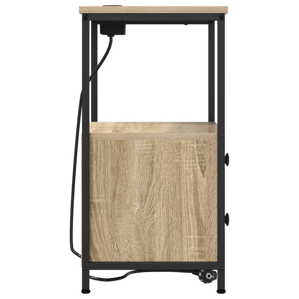 Produktbild för Nattduksbord med låda Sonoma-ek 40 x 31 x 60 cm Konstruerat trä