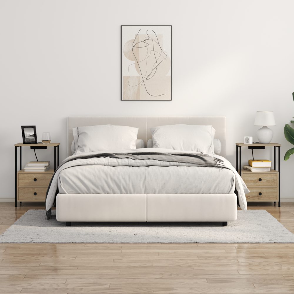 Produktbild för Nattduksbord 2 pcs Sonoma-ek 40 x 31 x 60 cm Konstruerat trä