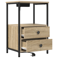 Produktbild för Nattduksbord 2 pcs Sonoma-ek 40 x 31 x 60 cm Konstruerat trä